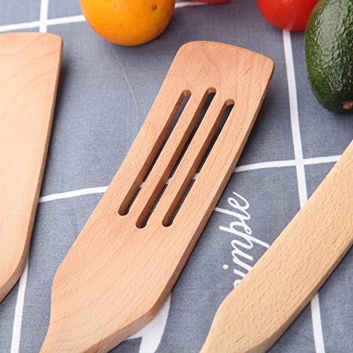 Spurtle Set, Wooden Cooking Utensils, Spurtles Kitchen Tools, Wooden Spoons for Cooking, Spatula Spoon