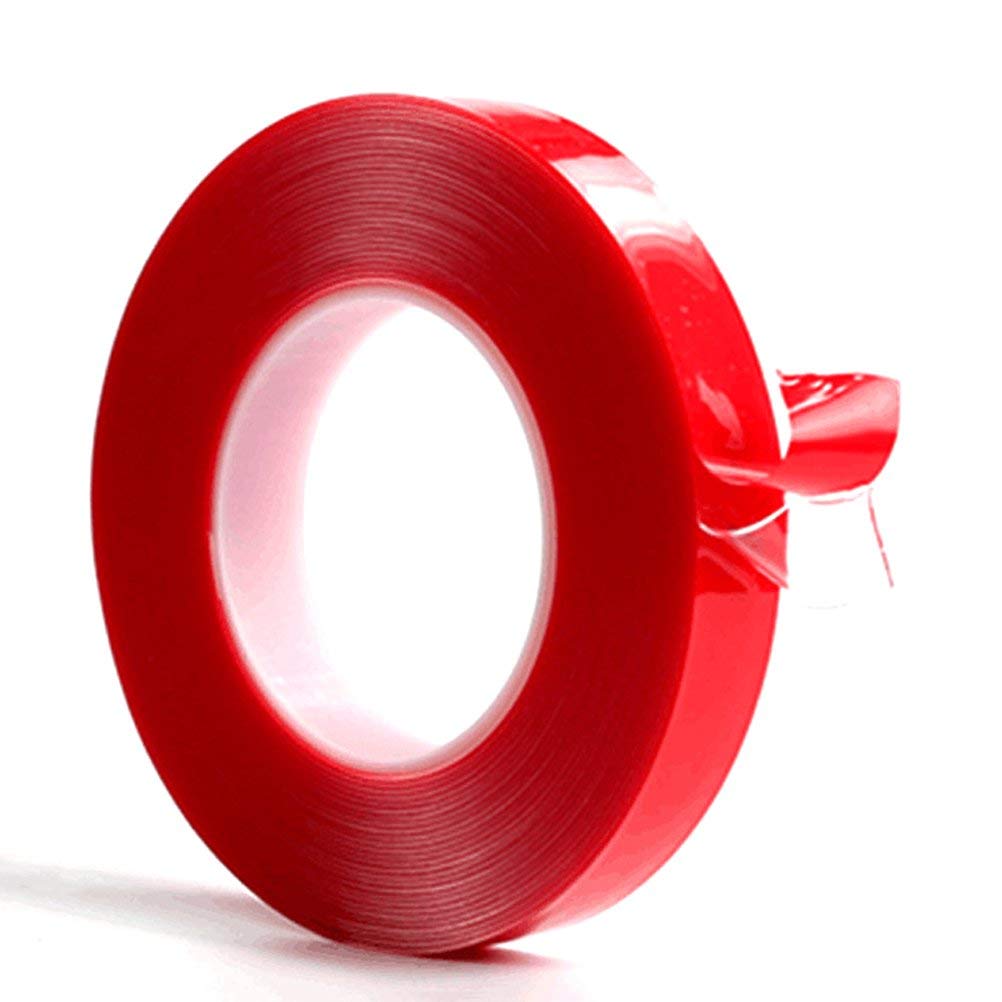 Kaisiking 15mm x 25M Wide Clear Double Sided Tape Two Sided Adhesive Tape Transparent Weatherproof Yards Outdoor Ultra Strength Industrial Mounting Tape