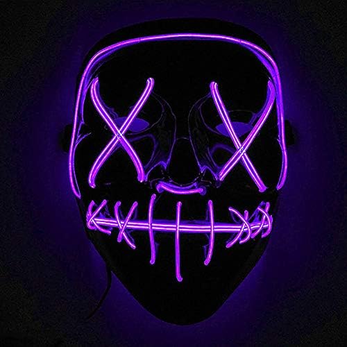 Immoch Halloween LED Masks for Adults, LED Mask for Costume Party, Christmas, Cosplay, Grimace Festival, Party, Show berry