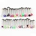 30 PCS Assorted stainless Steel Labret Lip Chin Bar Ring Piercing 1.2mm Bar 16G Multicolor spike ball