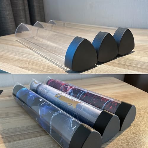 3 PCS Playmat Tube Prism-Shaped Playmat Tube for MTG, YGO, DTCG Playmats (3 pcs)