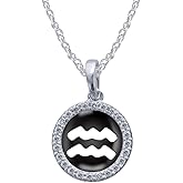 Pretty Jewels 10k Gold Or 925 Sterling Silver 1/8cttw Round Natural White Diamond Astrology Horoscope Zodiac Sign Pendant Necklace Jewelry For Women (H-I Color, I1-I2 Clarity, 0.13 cttw)