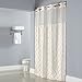 Hookless Pintuck PEVA Lined Shower Curtain - Beige with Chrome Raised Flex-On Rings