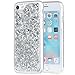 iPhone 7 Case, iYCK Luxury Bling Glitter Sparkle [Gold Foil Embedded] Transparent Flexible Soft Rubber Gel TPU Protective Shell Hybrid Bumper Case Cover for Apple iPhone 7 4.7inch - Silver