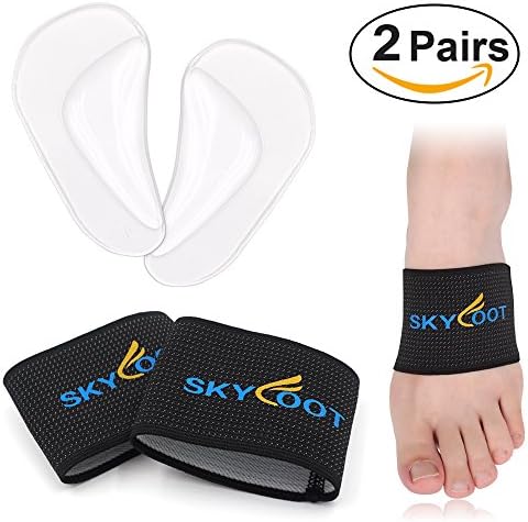 Skyfoot’s Compression Copper Arch Support Braces, Gel Arch Support Cushions Relief Pressure for Flat Feet (LARGE - W9-14 | M8-14)