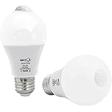 BRTLX 改良版LED電球 人感センサー付 E26口金 12W 100W形相当 6000k 2個パック 自動点灯 消灯 昼白色 広配光タイプ センサーライト