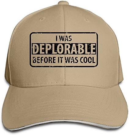 Frwegewa Cool Unisex-Adult I Was Deplorable Before It Was Cool Trucker Natural