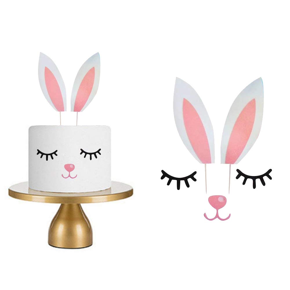Qerleny Happy Birthday Cake Topper Birthday Party Cake Decoration Little White Rabbit Set