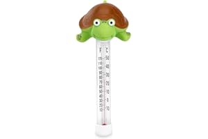 INPOOL Floating Pool Thermometer, Large Display with String Easy to Read, Shatter Resistant, for Outdoor & Indoor Swimming Pools, Spas, Hot Tubs & Aquariums (Turtle)