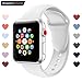 Youther For Apple Watch Bands,Soft Silicone Strap Replacement Wristbands for Apple Watch Sport Series 3 Series 2 Series 1 White 38mm S/M