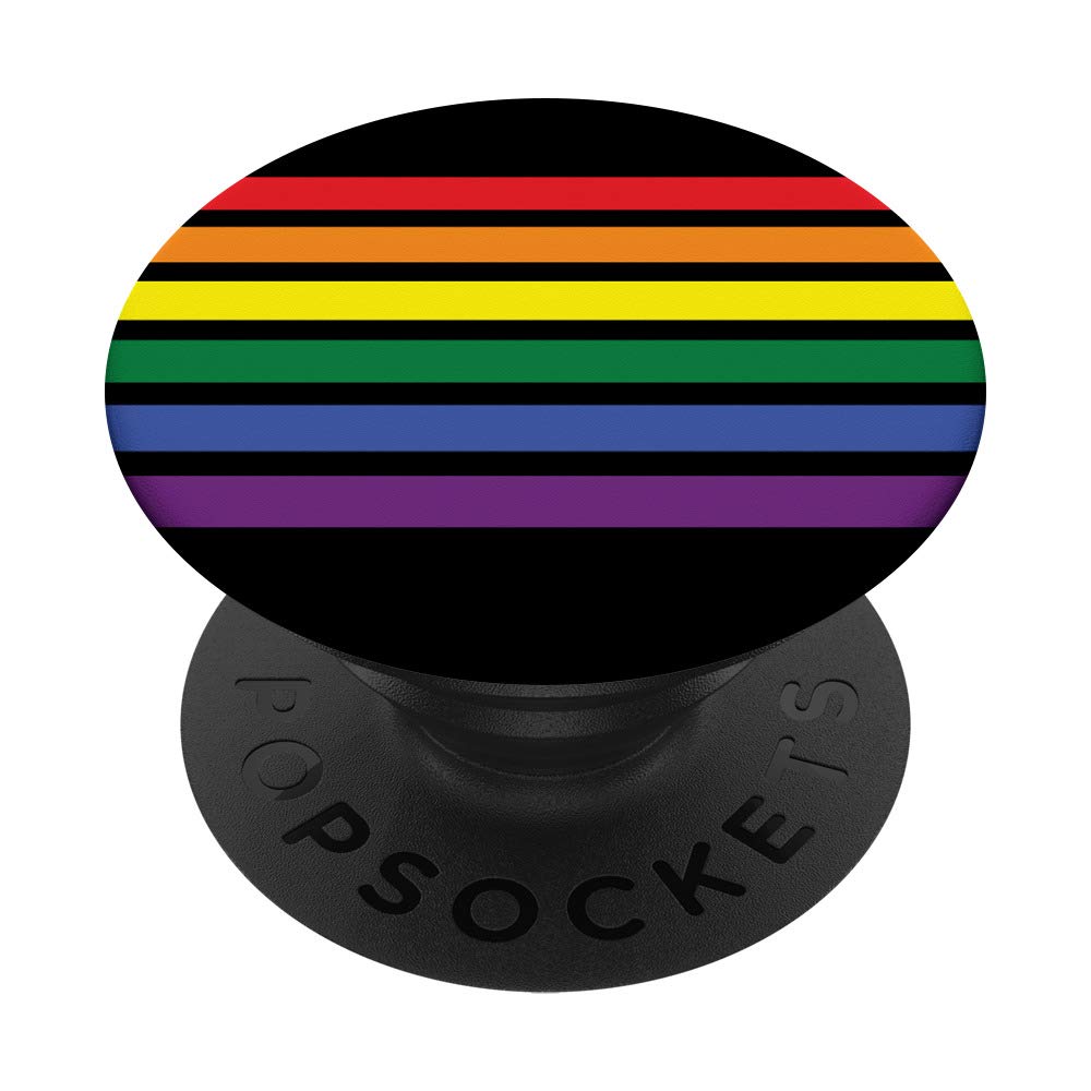 Rainbow Stripes Gay Pride Parade LGBTQ LGBT Coming Out Day PopSockets Swappable PopGrip