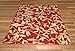 NEW Bamboo Red Floral Design Rubber backed non-slip Area Rug Carpet 3x5