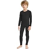 Towintec Youth Boys Thermal Underwear Set – Kids Fleece Lined Base Layer Set Compression Shirt Bottom for Winter Cold Weather