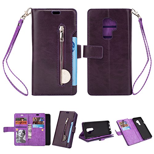 Galaxy S9 Plus Wallet Case, Leather [9 Card slots] [photo & wallet pocket]