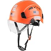 GREEN DEVIL Safety Helmet Hard Hat with Visor Chinstrap Adjustable Lightweight Vented ABS Work Helmet for Men and Women 6-Point Suspension ANSI Z89.1 Approved Ideal for Industrial & Construction
