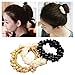 LOVEF 3 Pcs Fashion Women Pearls Beads Hair Band Rope Scrunchie Ponytail Holder