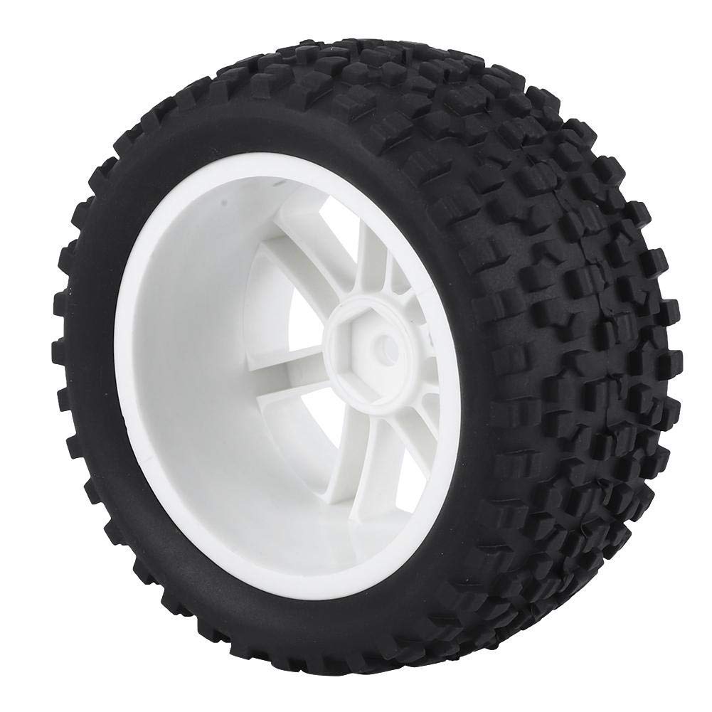 VGEBY 1 x 4pcs RC Racing Tire Rubber Truck Wheel Tyre 1/10 RC for Car ZD Racing (White)
