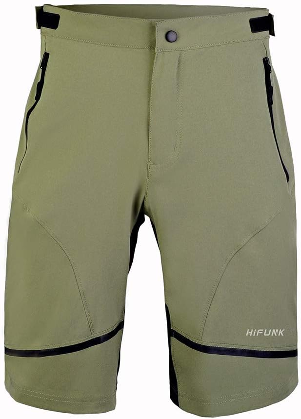 Hifunk Men's MTB Mountain Bike Cycling Shorts Loose-Fit Quick Dry Lightweight Baggy Bicycle Short Water-Resistant UPF 50+