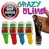 fluffy slime - 5 SET Good Gooey Fun FOR KIDS, Colored CRAZY SLIME of 5 Different Colors, Blue – Yellow – Green – Red - Black. By HOOBABA. BUY NOW