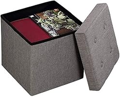 Storage Bench Ottoman Faux Linen Bedroom And Living Room Furniture Decor Clothes Toys And Shoe Storage Corner Sofa Unit Cube Foot Stool A Buy Online At Best Price In