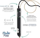 3Doodler Flow 3D Printing Pen Black with Free Filaments & Stencil Book view 3