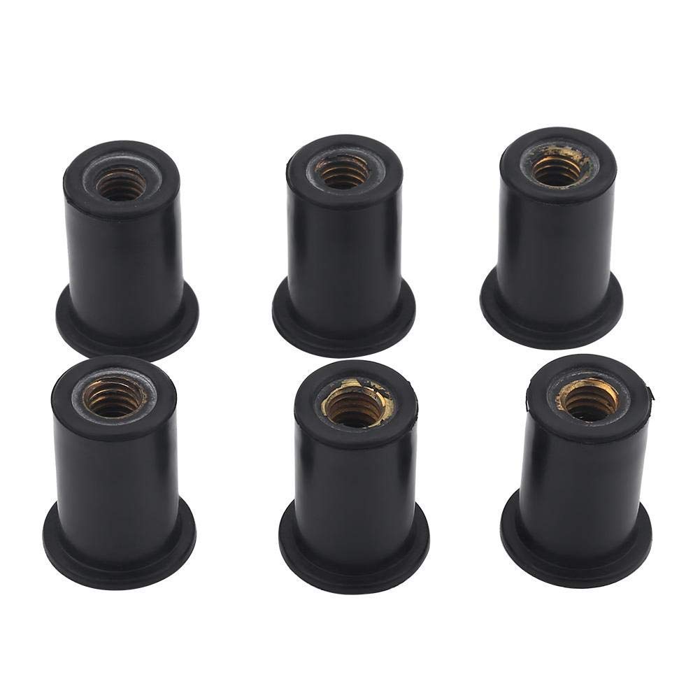 VGEBY Kayak Nut, Well Rubber Nut 6pcs M6 Rubber Well Nuts Windshield Bolts for Motorcycles Kayak Canoe Boats Aquatic Sports Rowing