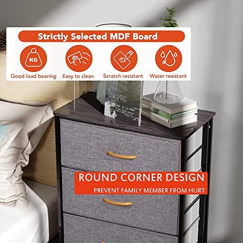 WAYTRIM Fabric 4 Drawers Storage Organizer Unit, Wide Chest of Drawers