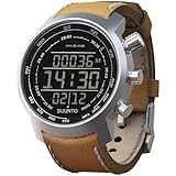 Suunto Elementum Terra Negative Digital Display Quartz Watch, Brown Leather Band, 51.5mm Case