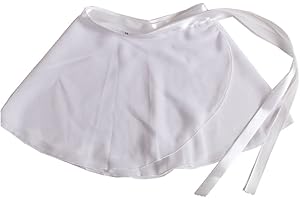 GUCABE Girls Ballerina Sheer Wrap Ballet Tutu Dress Child Dance Skate Over Scarf Dancewear with Tie Waist Chiffon Dance Skirts