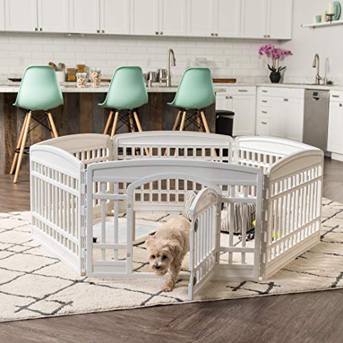 IRIS USA 24" Exercise 6Panel Pet Playpen with Door, Dog Playpen, Puppy