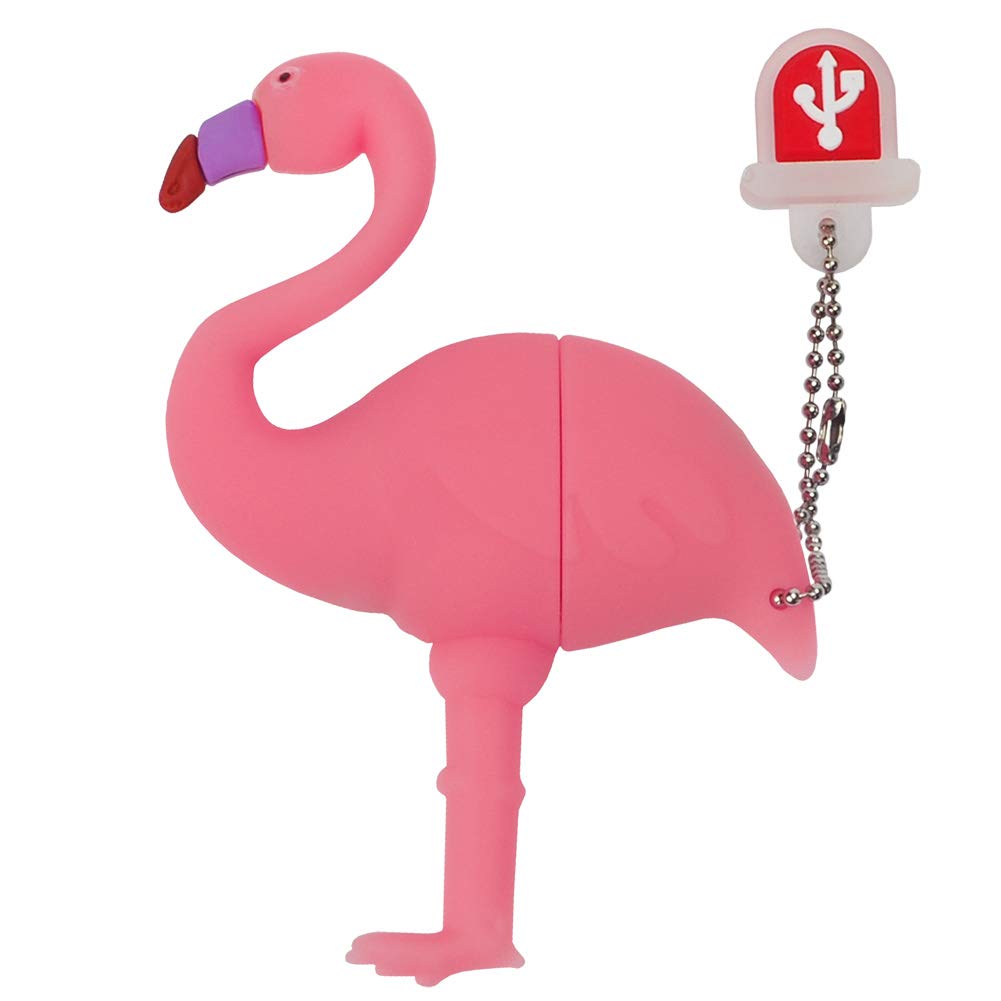 leizhan 8GB USB Flash Drive Flamingo Silicone Waterproof, Durable External Memory for Gifts
