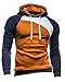 MOONCOLOUR Men's Novelty Color Block Pullover Hoodies Outwear