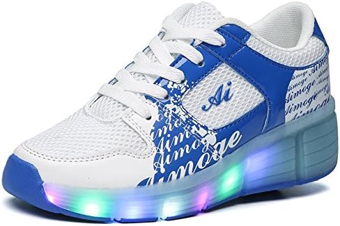 Ausom Kids Girls Boys LED Roller Shoes Glint Light Up Wheels Skates Sneakers