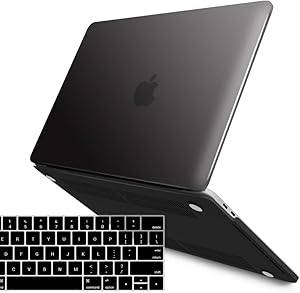 IBENZER MacBook Pro 15 Inch Case 2019 2018 2017 2016 A1990 A1707, Plastic Hard Shell Case with Keyboard Cover for Apple Mac Pro 15 Touch Bar, Black, T15BK+1B