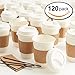 Maison Maison Hot Coffee Paper Cups With Lids - 120 MEGA Pack includes 12 Oz Disposable Cups, Snap Tight Leakproof Lids, Sleeves & Stirrers, Perfect for your Morning Coffee, Coffee Bar & Office!