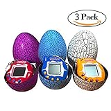 Dinosaur Egg Virtual Pets on a Keychain Digital Pet Electronic Game 3-Pack