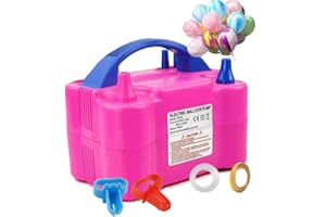 liboyixi Electric Air Balloon Pump, Portable Dual Nozzle Electric Balloon Inflator/Blower for Party Decoration - 110V 600W [Rose Red]