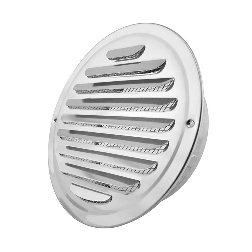 AZITICY Stainless Steel Wall Ventilation Ducting Hose Air Outlet Inlet 125mm Air Vent Grille Cover Metal with Protective Mesh (5 Inch)