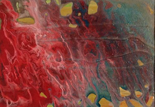 Melting Rocks - Original Painting with Acrylic and Molding Paste on Panel Canvas 5" X 7" (Frame 8" X 10" X 1/2")