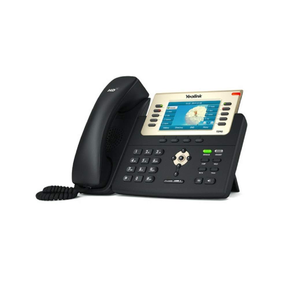 Yealink SIP-T29G Professional Gigabit IP Power over Ethernet Corded Phone with Optima HD technology and 4.3 Inch Backlit LCD Colour Display - Black