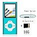 Tomameri - Portable MP3 / MP4 Player with Rhombic Button, Including a 16 GB Micro SD Card and Support Up to 64GB, Compact Music, Video Player, Photo Viewer Supported - BlueWhite