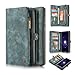 Galaxy Note 8 Case,AKHVRS Handmade Premium PU Leather Wallet Case,Zipper Wallet Case [Magnetic Closure]Detachable Magnetic Case & Card Slots for Samsung Galaxy Note 8 - Blue