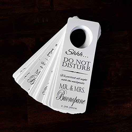 Personalized Do Not Disturb Wedding Door Hangers for Hotel - Set of 10- Choose Your Cardstock Color