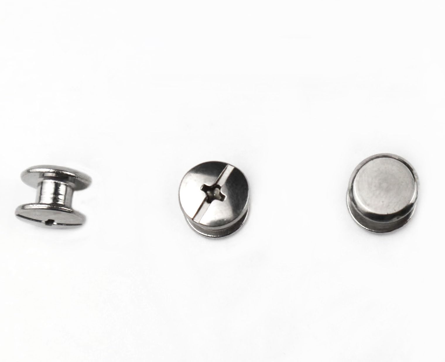 IDEALSV 304 Stainless Steel Chicago Screws 100 Pcs (50 Sets) Leather Rivets Screw Rivets Phillip Head Leather Bag, Book and Photo Album Binding Chicago Rivets Kits 5x4mm