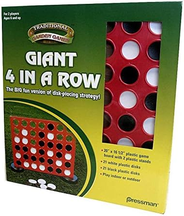 Giant Garden Four-in-a-row Game with Super-sized Plastic Playing Board, Red