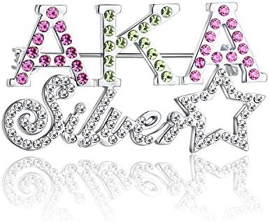 KINGSIN AKA Sorority Gifts, Alpha Kappa Alpha Paraphernalia Crystal Brooch for Women Mother's Day