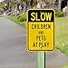 Children and Pets at Play Sign, Slow Down Sign, 12x18 Inches, 3M EGP Reflective .063 Aluminum, Fade Resistant, Made in USA