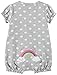 Carter's Baby Girls' 2-Pack Romper, Mint Floral/Grey Rainbow, 3 Months