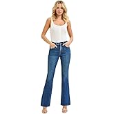 SALT TREE Risen Jeans - Tummy Control 4-Way Stretch High Rise Flare Jeans - PF21487 Darkblue