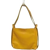 LaGaksta Bria Convertible Backpack Purse – Italian Leather Shoulder Bag for Women, Small to Medium Size, Travel or Daily Use (Mustard Yellow)